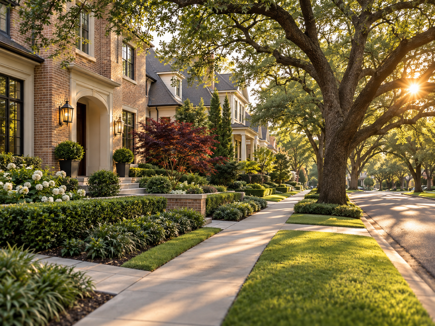 Leafy Houston neighborhood with welcoming homes