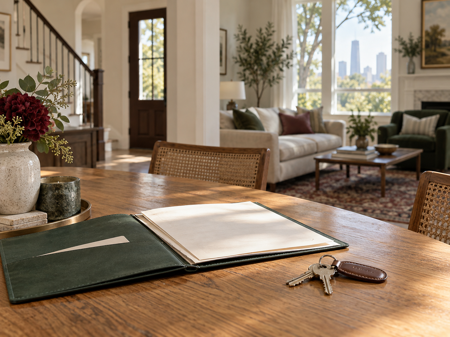 A notebook and home keys ready for planning